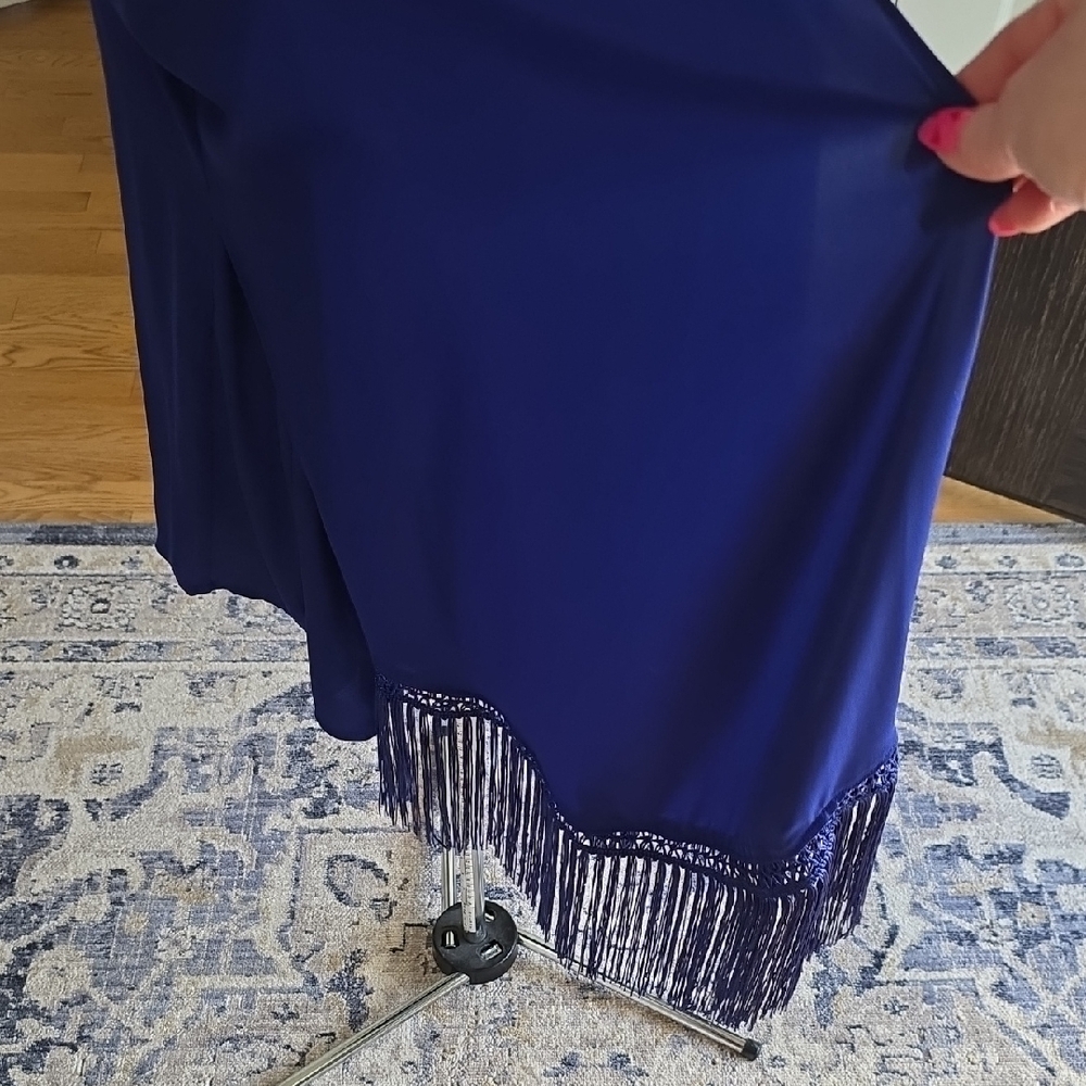 NWT Chico's Vibrant Blue Fringe Tunic Plus Size - Picture 4 of 5